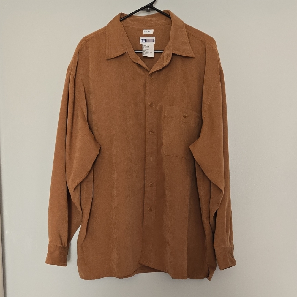 Men's Tan Casual Button Down Shirt